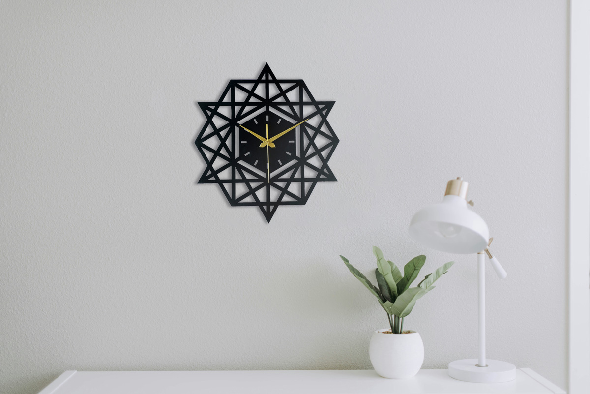 STAR HEXAGONAL METAL WALL CLOCK - Image 7