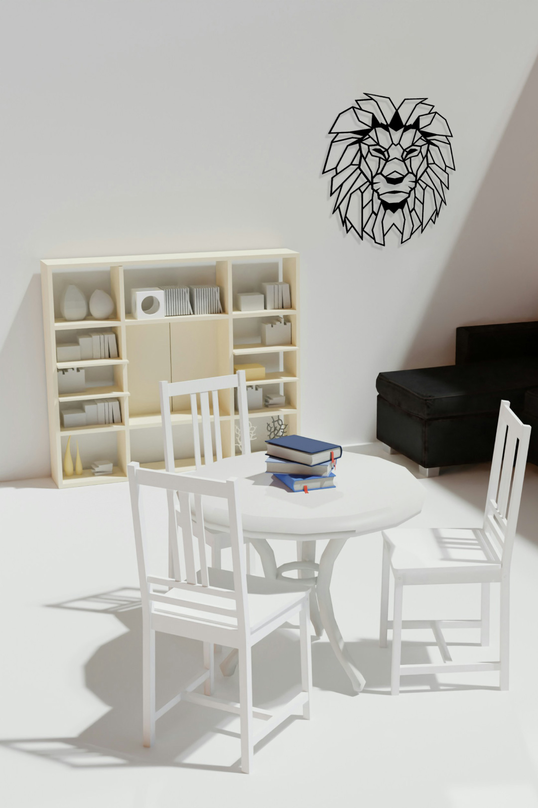 LION HEAD MOSAIC METAL WALL ART