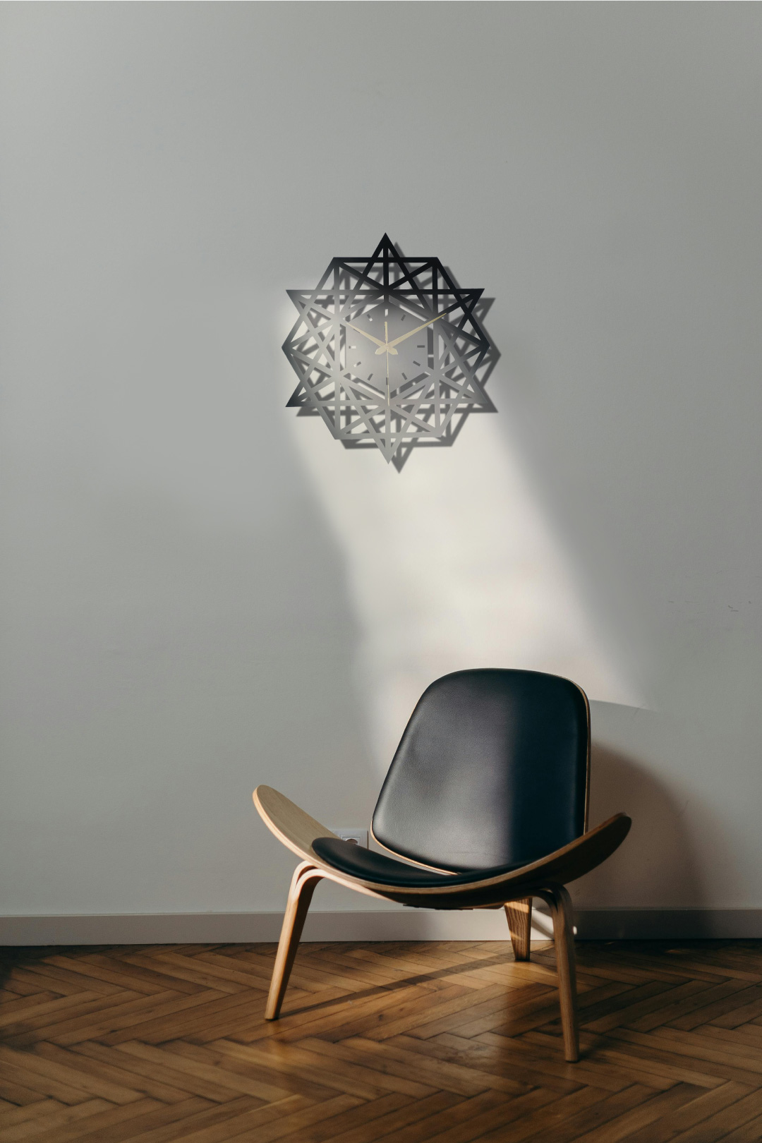 STAR HEXAGONAL METAL WALL CLOCK - Image 3