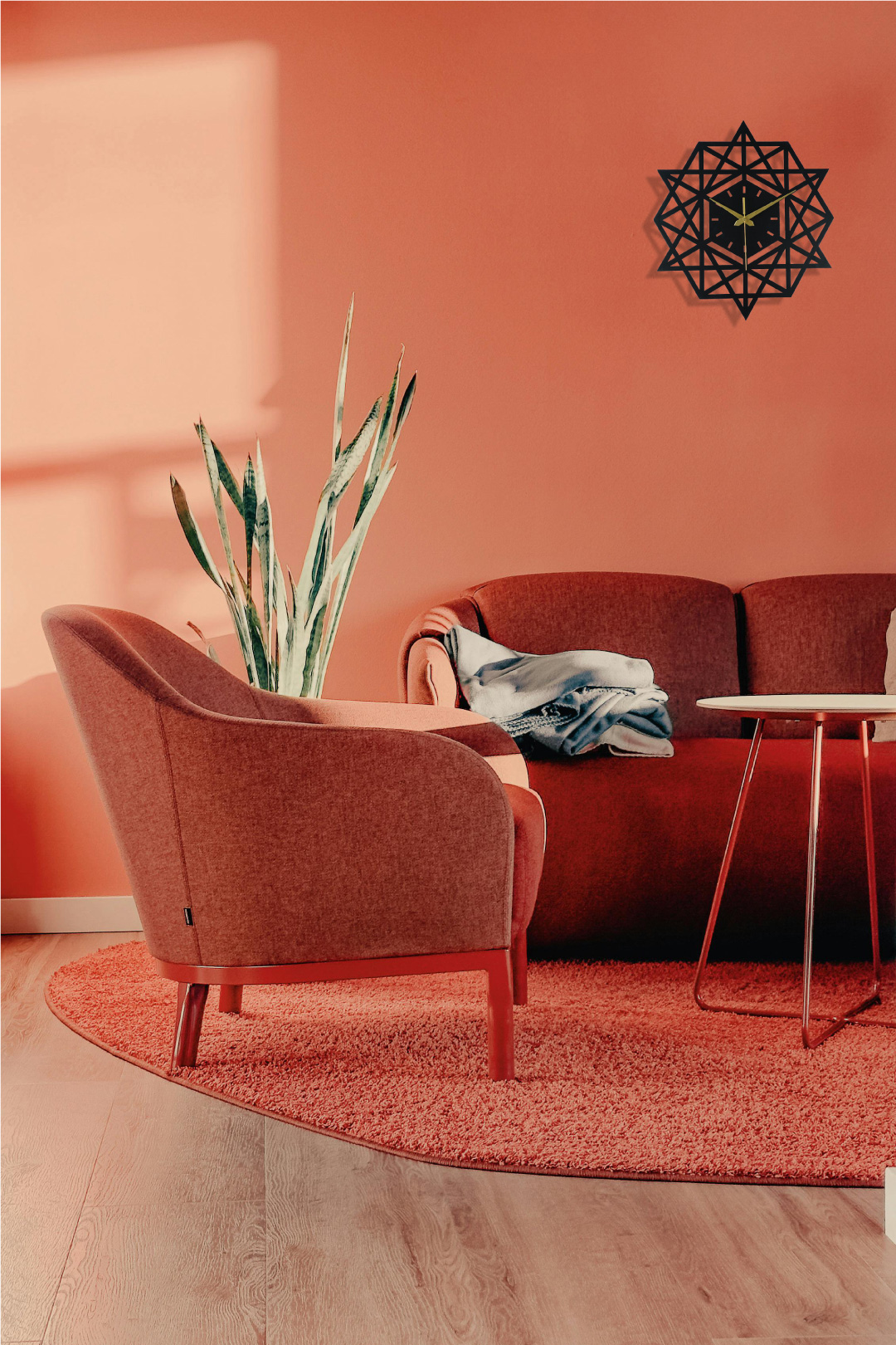 STAR HEXAGONAL METAL WALL CLOCK - Image 2