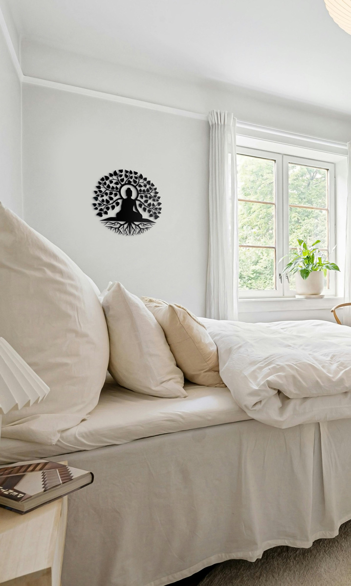 FLOWERING BUDDHA METAL WALL ART - Image 3